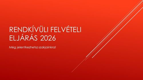 Rendkívüli felvételi eljárás 2026